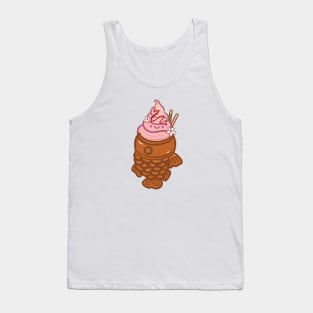 Kawaii Sakura Taiyaki Ice-cream with pocky sticks design sticker Tank Top